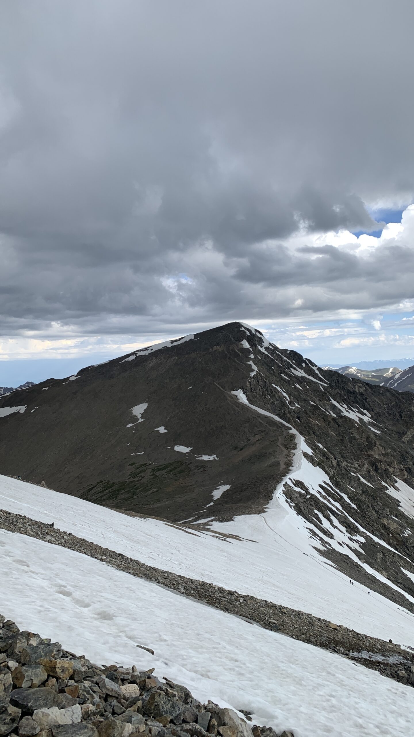 Climbers ascending Grays Peak in Colorado