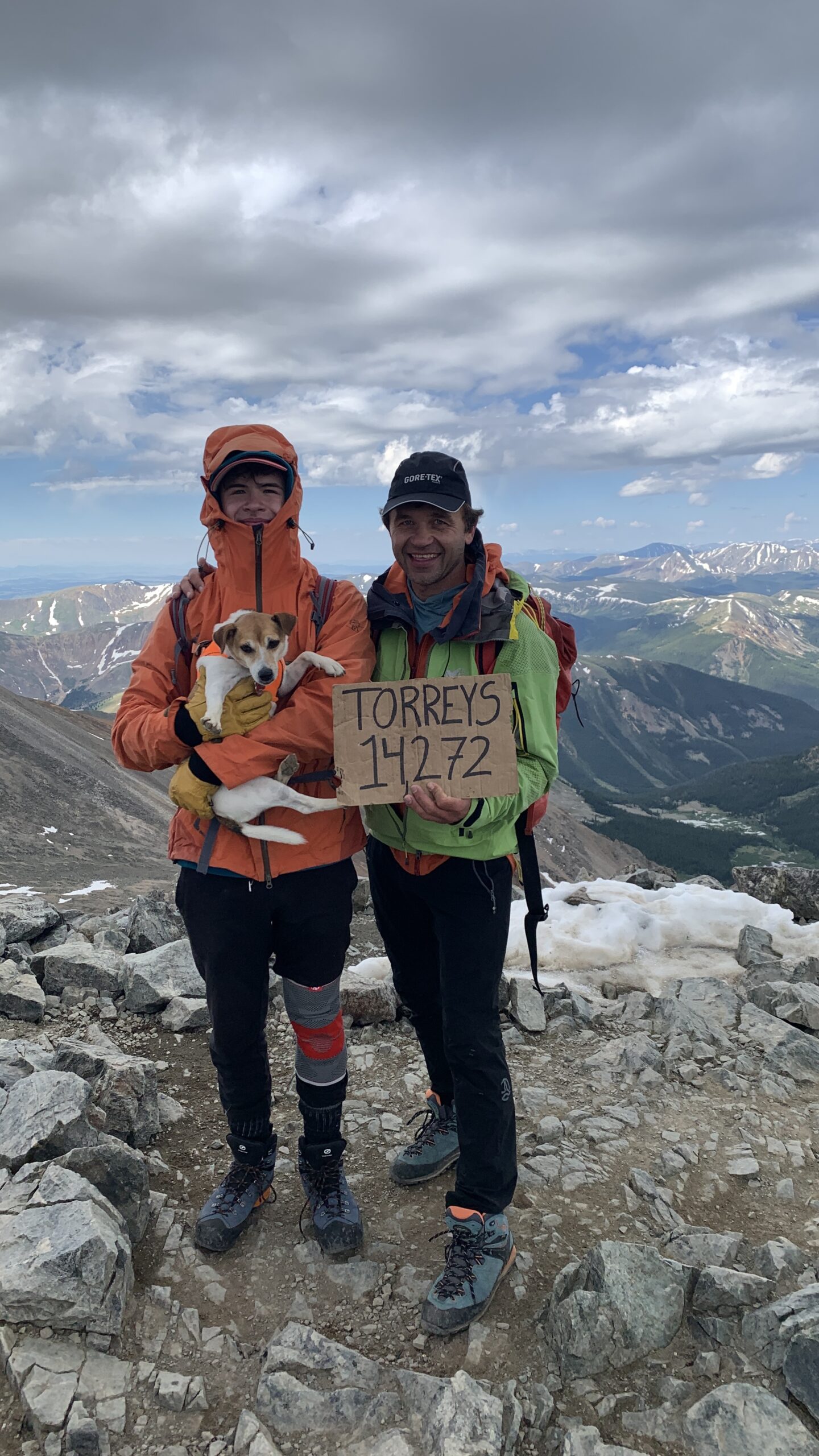 Climbers ascending Grays Peak in Colorado